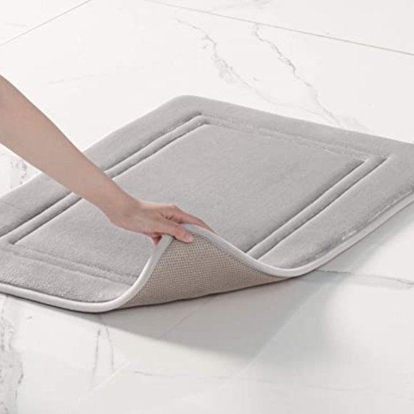 *CLEARANCE*  TRULY CALM White Memory Foam Bath Rugs Set of 2 - Picture 4 of 4